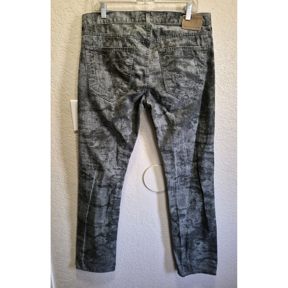 True Religion Geno Relaxed Slim Pants Men's 33x33 Acid Wash Abstract Made InUSA